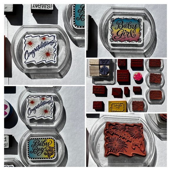 Rubber Stamps Doodles Stitched By Congratulations Sayings Hooray! Lot of 19 - Picture 15 of 15